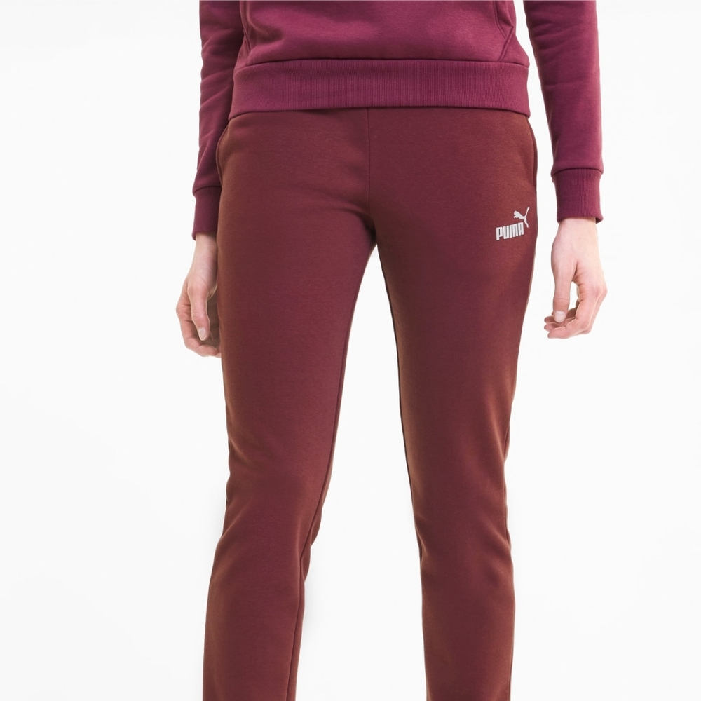 Puma Sweatpants Joggers Size XS Cotton Blend Fleece Burgundy